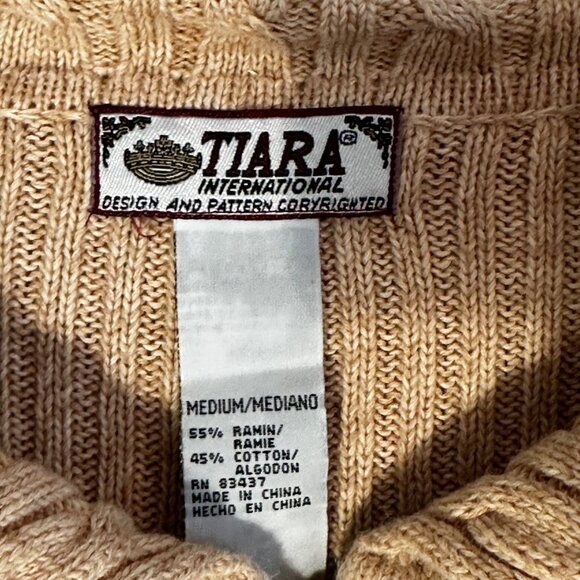 Tiara Intl Vintage SZ M Fair Isle Sweater Jacket Cotton Blend Cozy Hygge - Picture 3 of 8